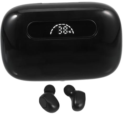 PartyKindom Kabellose Funk in Ear Kopfhörer Ipx7 Mit Led Digitalanzeige 8d Stereo Surround Sound Rauschunterdrückung Für Outdoor Und Sport Touch Control Ohrhörer Mit Tragbarer Ladestation Schwarz
