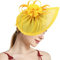 Fascinator-Hut, Sinamay-Blume, Damen-Kopfbedeckung, Cocktail, Kentucky, Teeparty, Braut, Derby-Stirnband, ZA-Gelb, Einheitsgröße