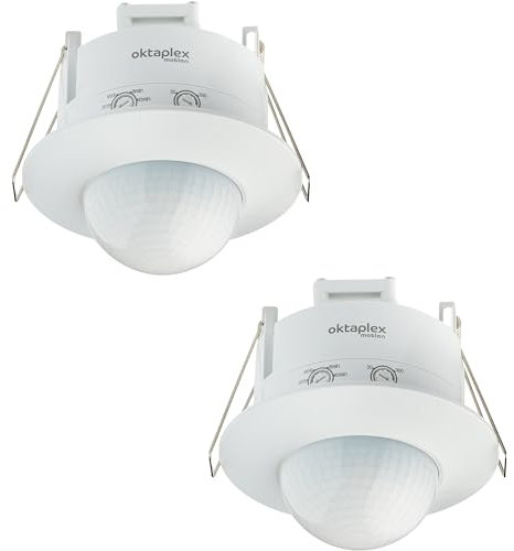Oktaplex 2er Set Sam Einbau Präsenzmelder 360° Infrarot Bewegungsmelder 230V Anwesenheitssensor Unterputz Innen weiß