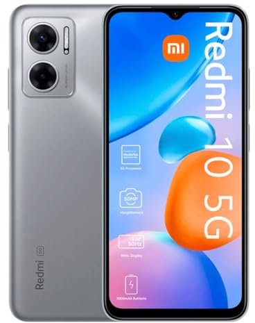Xiaomi Redmi 10 5G Smartphone 6.58 Pollici 4GB RAM / 64GB Rom Dual SIM Android 12 Argento