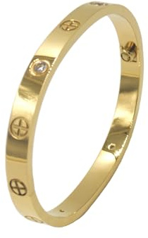 Luxury Gold-Plated Stainless Steel Simple Style Love Bangle Bracelet for Women Men