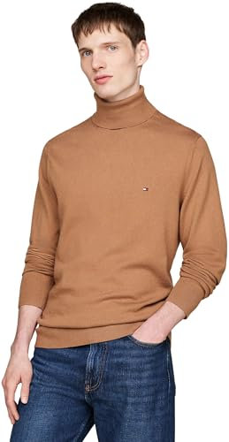 Tommy Hilfiger Herren Pullover Pima Cashmere Roll Neck mit Rollkragen, Beige (Safari Canvas), 3XL
