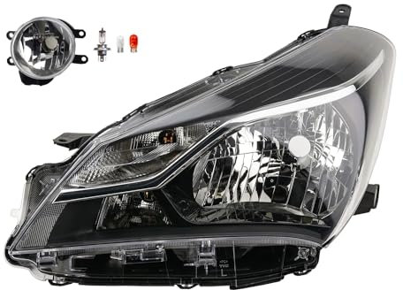 Johns, Scheinwerfer Halogen passend für Toyota Yaris XP13 17- H4 Links m. Motor für LWR + Nebelscheinwerfer + Leuchtmittel