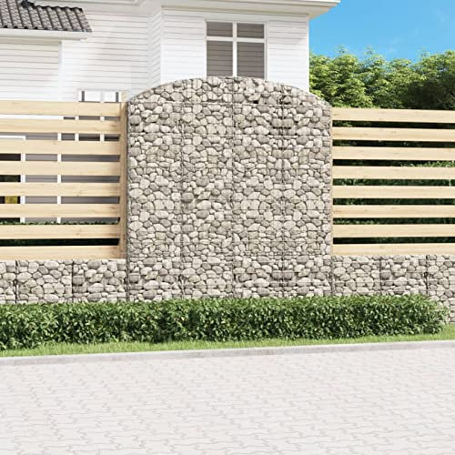 ARKEM Gabione mit Hochbogen 200x50x220/240 cm Verzinktes Eisen GabionenköRbe Gabionen Hochbeet Baustahlmatten