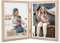 Ehuihuan Bilderrahmen 3 Bilder, Bilderrahmen Holz, Doppelt Collage Fotorahmen, Bilderrahmen Collage mit Scharnier Dreifach, Bilder Holzbilderrahmen für Büro, Hochzeit, Familie (6 Zoll-Doppel)