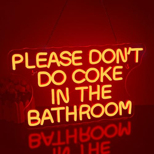 Looklight Please Don’t Do Coke in The Bathroom Enseigne au néon LED rouge enseignes au néon à intensité variable panneaux lumineux pour chambre à coucher salle de bain maison bar fête