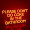 Looklight Please Don’t Do Coke in The Bathroom Enseigne au néon LED rouge enseignes au néon à intensité variable panneaux lumineux pour chambre à coucher salle de bain maison bar fête