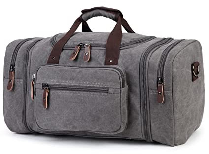 Sechunk Duffle Bag Canvas Leder Große Outdoor Schultertasche, gelb, Einfach und einfach