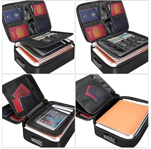 Feuerfeste Dokumententasche & Laptop-Organizer 36x27x10cm – Brandschutz Tasche für Dokumente, Laptop & Wertsachen – Ideal für Zuhause & unterwegs