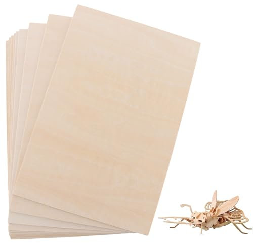 ASelected 10Pcs Plywood Sheets, 300 X 200 X 2 Mm Unfinished Basswood Sheets Board,For Crafts, Diy, Wood Engraving, Laser Projects, Model Making, Decoration, Paintings