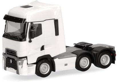 Herpa LKW Modell Renault T Facelift Zugmaschine 3achs (6x2), Miniatur im Maßstab 1:87, Sammlerstück, Made in Germany, Kunststoff, Farbe: weiß