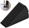 Tall Door Stop for High or Heavy Doors – Wedge Stopper, Stainless Steel Foot with Non-Slip Rubber Pad - Black