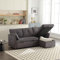 Sofá seccional modular en L, sofá esquinero modular para salón con chaise longue intercambiable, tejido terciopelo, sofá cama multifunción con almacenamiento y cama nido gris oscuro