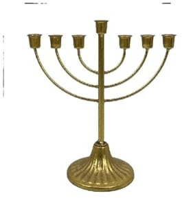 shilisongsitong Candelabro judío de Nueve Cabezas, Adornos artesanales, Recipiente for Velas de Hierro Dorado con múltiples Cabezas, Copa for Velas(Sevenhead23w3133)