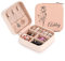OTXIXTO Scatola Organizzatore Gioielli Pelle Personalizzata con Nome Fiore di Nascita Caso Gioielli Viaggi per Collane/Anelli/Orecchini Scatola Portagioie Viaggi Personalizzata per Donne - A: Rosa