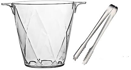 SDA287MZ Cubo de Champán Cubitera de acrílico Transparente de 1,5 litros for 1 Botella de Vino o champán Cubitera con Pinzas for Hielo Cubiteras Acero
