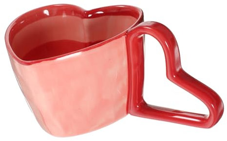 Cabilock Mug Cup Heart Shaped Ceramic Coffee Cup Milk Cup for Couples Tea Mug Latte Mug