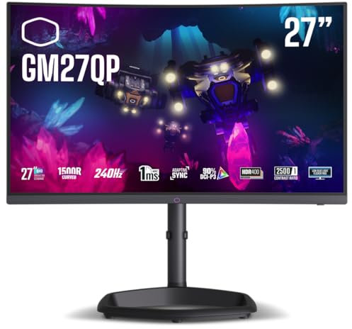 Cooler Master CMI-GM27QP-EK 27 Widescreen VA Black Multimedia Curved Monitor (2560x1440/1ms/2xHDMI/DisplayPort)