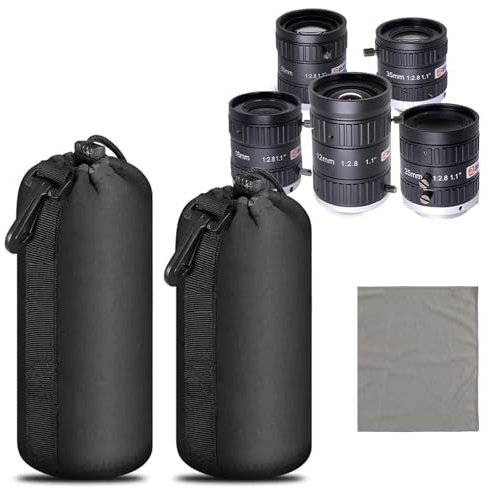 Objektivtasche,Neopren Objektivbeutel,Objektiv Tasche,Objektive Und Kamerazubehör,Schutz Für Objektiv,Wasserdichte Schutzbeutel Für Kamera Objektiv mit für DSLR-Kameraobjektiv,Schwarz,2 Stück