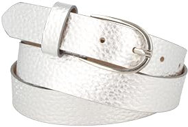MGM Damen Metallicledergürtel Mia Gürtel, Silber, 85