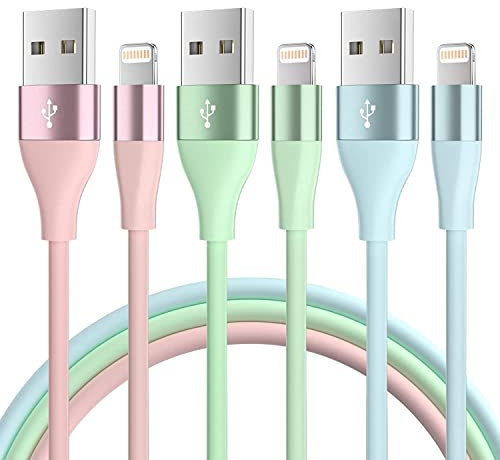 Bkayp iPhone Chargeur Câble [Certifié MFi] 2M/Lot de 3 Câble Lightning Charge Rapide Cord Compatible avec iPhone 14 13 12 11 Pro Max XR XS X 8 7 6 Plus SE