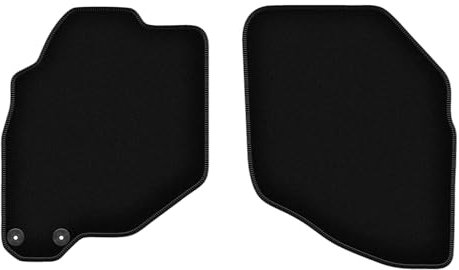 Wielganizator Velours Vorne Fußmatten passend für Honda Jazz II (2002-2007) | Qualität: Basic - Genaue Passform, rutschfeste Untregrund 2-teilig - Schwarz