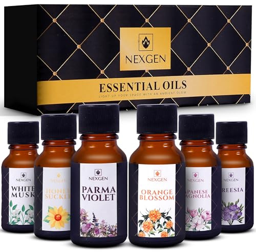 NexGen 6 x 15ml Fragrance Oils Set for Aromatherapy - Fine-Quality Versatile Essential Oils for Diffusers for Home, Humidifiers, DIY Crafts & Projects - Candle Scents for Candle Making, Gift Set
