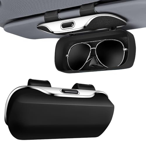 KQWVZ Brillenhalter Für Auto, Sonnenbrillenhalter Auto, Auto-Brillenetui Für Sonnenblende, Brillenhalter Sonnenblende Für Auto Mit Filzpolsterung, Auto Sonnenbrillenhalter, 19,5x14,5x5,6CM