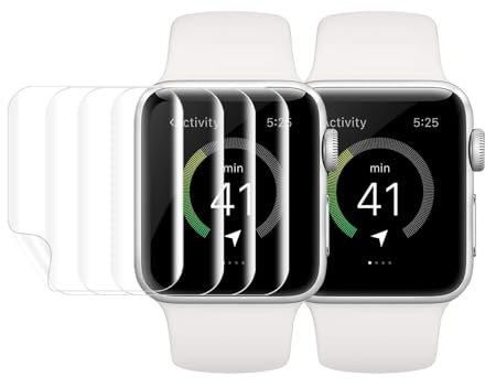 Carantee Verre Trempé pour Apple Watch Series 4/5/6/SE (40mm), 4 Pack Couverture 3D TPU protection écran, 0,15mm Sensibilité, Bubble Free, Anti Rayures, HD Claire Apple Watch 40mm Vitre protection
