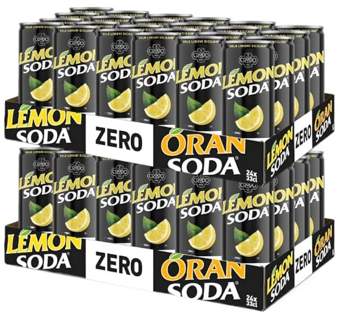 Lemonsoda ZERO Limonata Originale Italiana, Lemon Soda con Limoni Siciliani Senza Zuccheri 330ml (EDIZIONE 2025) [MAXI PACK con 48 Lattine]