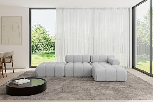 ALTDECOR Modulares Sofa Ecksofa in L-Form Corner modular Sofa Eckcouch Couch Wohnlandschaft Cauchsofa Polstersofa Lizur-L1-285x160x70 cm Hellgrau