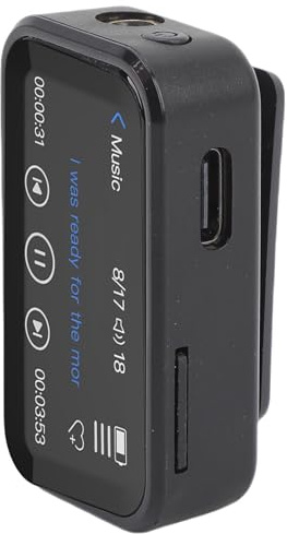 Cuifati Lecteur MP3 de 32 Go avec Clip Bluetooth et Dos, 1,47 Pouce de Musique Portable à écran Tactile Complet, Lecteur Multimédia de Musique sans Perte pour la Course Sportive,