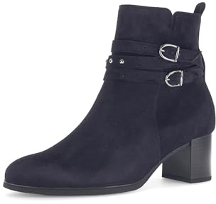 Gabor Damen Klassische Stiefeletten, Frauen Stiefeletten,Holly-Jolly,Nappa-Leder,Night-Blue,Off-White,Oliv,weit,Atlantik(altsilb.),41 EU / 7.5 UK