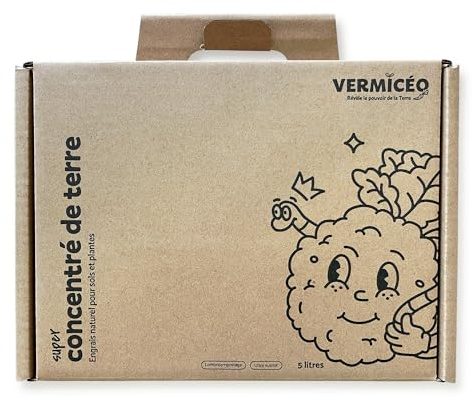 VERMICÉO Lombricompost Concentré de Terre, Engrais Naturel Bio, 5L
