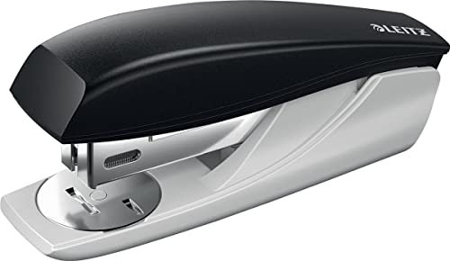 Leitz Kleines Büroheftgerät, Für 25 Blatt, Ergonomische Form, Inkl. Heftklammern, Schwarz, NeXXt-Serie, 55016095