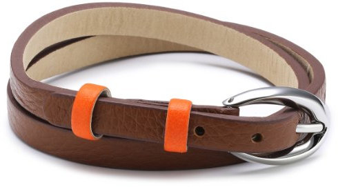 Esprit Damen Armband Edelstahl Leder 38 cm braun ESBR11336A380