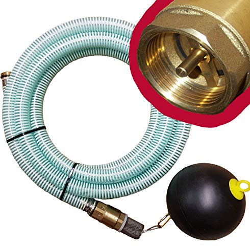 Brunnenandi Saugschlauch 1 versch. Längen_-=-_ für Elektropumpen Hauswasserwerk, Hauswasserautomat fördern aus Brunnen o. Regentonne geeignet_-=-_ Saugschläuche + Schwimmerventil -=- (**z.B. 7m**)