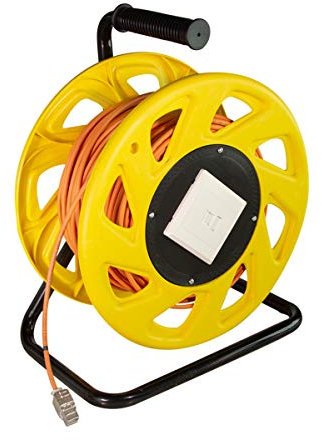LogiLink CQ5090S Netzwerk Kabeltrommel CAT7A, S/FTP, RJ45 Keystone Buchsen (1200 MHz, 90m) orange