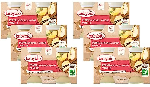 Babybio - Petits Pots Pomme d'Aquitaine 2x130 g - PACK de 6 - 4 Mois - BIO
