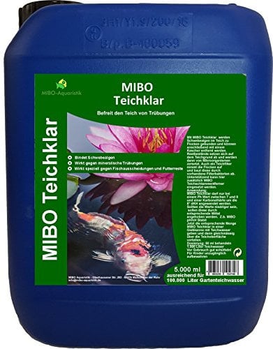 MIBO Teichklar Teichklärer 5.000 ml für 100.000 Liter gegen trübes und grünes Gartenteichwasser