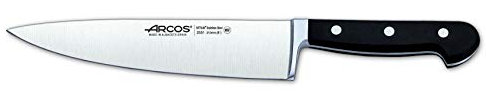 Arcos Séries Clasica - Couteau du Chef Couteau à Découper - Lame Acier Inoxydable Forgé Nitrum 210 mm - Manche Polyoxyméthyléne (POM) Couleur Noir