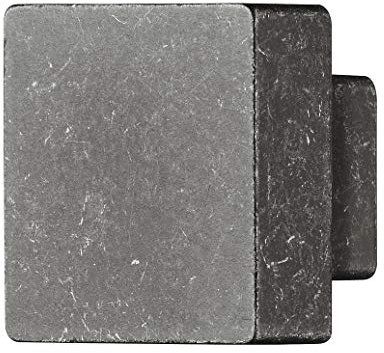 GedoTec Schubladenknopf eckig Möbelgriff Möbelknopf schwarz Eisen Türknopf quadratisch - H10044 | Vollmaterial MASSIV | Schrank-Knopf rustikal 30 x 30 mm | Höhe 21,5 mm | 1 Stück - Möbel-Knauf