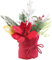 infactory Dekoblumen: Weihnachts-Gesteck mit Blumen, Zweigen, Beeren und Kunst-Schnee, 27 cm (Weihnachts-Kunstblumen-Gesteck, Blumendekoration, Künstliche Pflanzen)