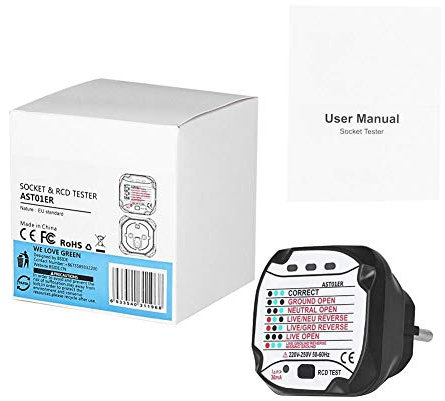 BSIDE AST01 Steckdosentester, tragbar, professionell, automatisch, elektrisch, Detektor, EU-Stecker (220 V EU-Stecker)