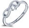 Yumilok Ring für Damen Zirkonia Jubiläum Ehering 925 Sterling Silber Einstellbar Unendlichkeit Herz rhodiniert Hochzeit Band