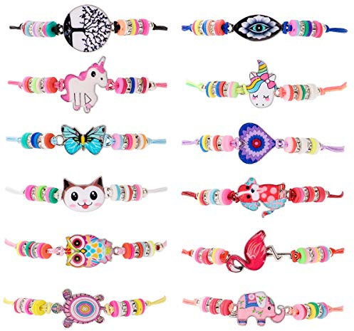 ZITFRI 12 PCS Bracelet Amitié Fille Bijoux - Petits Cadeaux Anniversaire Jouet Fille Bijoux Bracelet