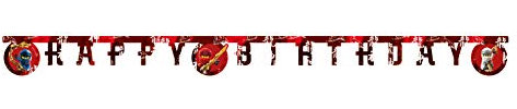 Procos 92244 - Happy Birthday Banner, FSC® Mix, Lego Ninjago, Girlande, Geburtstag, Mottoparty