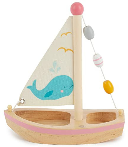 Bieco Spielzeug Segelboot für Kinder - Boot Holz Schiff Spielzeug - Boot für Kleinkinder - Boot Kinderspielzeug Wasser - Segelboot Spielzeug Boot Wasser - Holzboot Kinder - Segelboot Deko Sandkasten