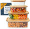 HIKITCHEN® 4er Set Auslaufsichere Glas Vorratsdosen mit Bambusdeckel - Hochwertige Meal Prep Boxen - Frischhaltedosen mit Bambus-Deckel - Glas-Vorratsbehälter