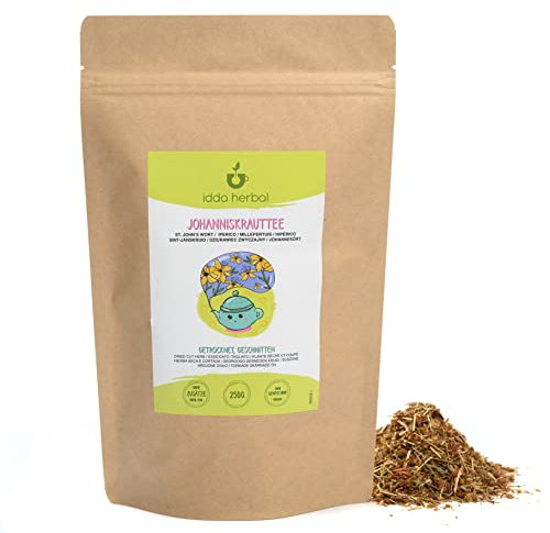 Johanniskraut Loser Tee (250g), Johanniskraut getrocknet und geschnitten, 100% Natürlich und rein zur Zubereitung von Johanniskrauttee und Kräutertee